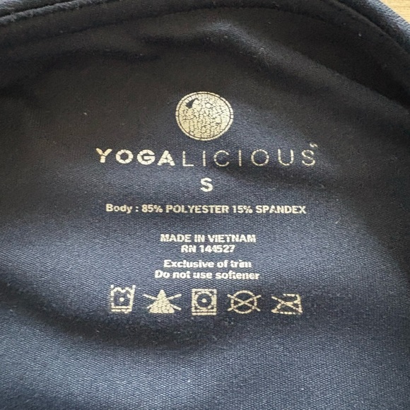 YOGALICIOUS Navy Blue High Rise Crop Leggings size S - Picture 5 of 5